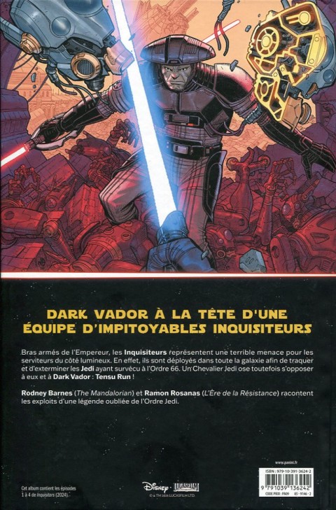 Verso de l'album Star Wars - Inquisitors Tensu Run doit mourir
