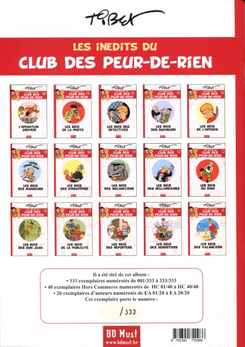 Verso de l'album Le Club des Peur-de-rien Les inédits Tome 12 Les rois de la publicité