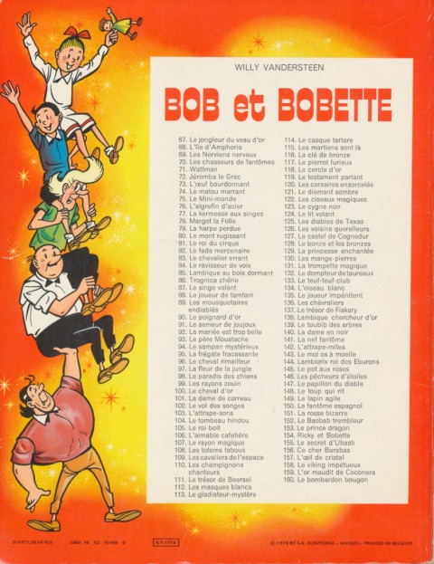 Verso de l'album Bob et Bobette Tome 94 Le Sampan Mystérieux