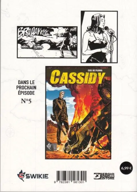 Verso de l'album Cassidy N° 4 Sur les routes de Las Vegas