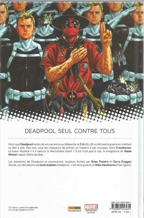 Verso de l'album Deadpool Tome 4 Deadpool contre le S.H.I.E.L.D.