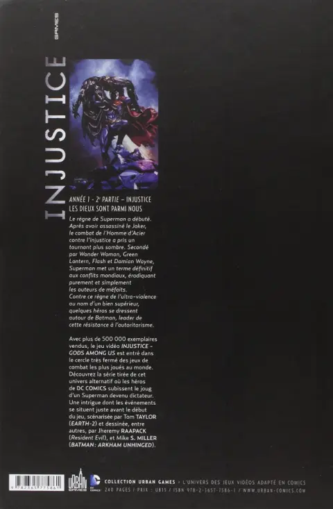 Verso de l'album Injustice - Les Dieux sont parmi nous Tome 2 Année 1 - 2e partie