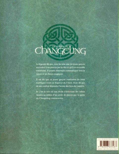 Verso de l'album La Légende du Changeling L'intégrale