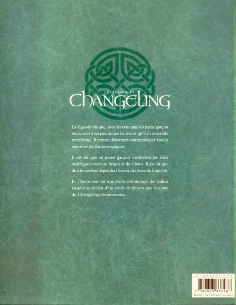 Verso de l'album La Légende du Changeling L'intégrale