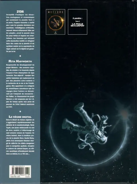 Verso de l'album Meteors Tome 1 Le règne digital