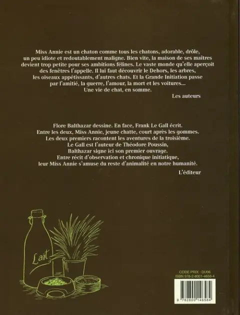 Verso de l'album Miss Annie Tome 1