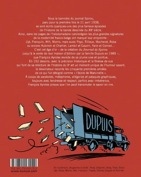 Verso de l'album Moments clés du Journal de Spirou 1937-1985