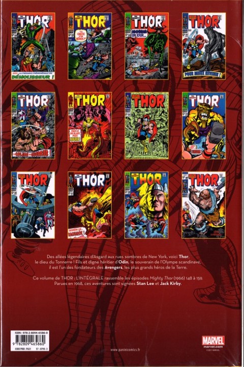Verso de l'album Thor - L'intégrale Vol. 10 1968