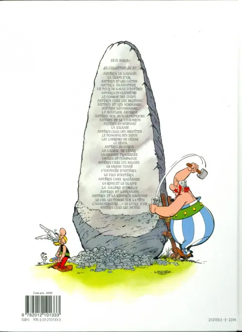 Verso de l'album Astérix Tome 1 Astérix le Gaulois