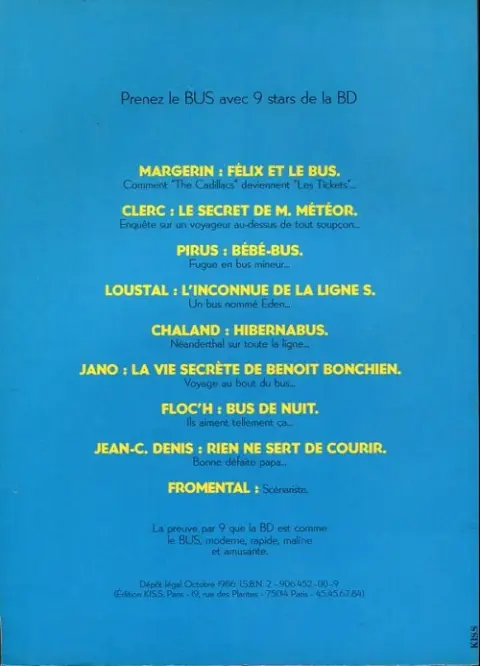 Verso de l'album Félix et le bus Semvat