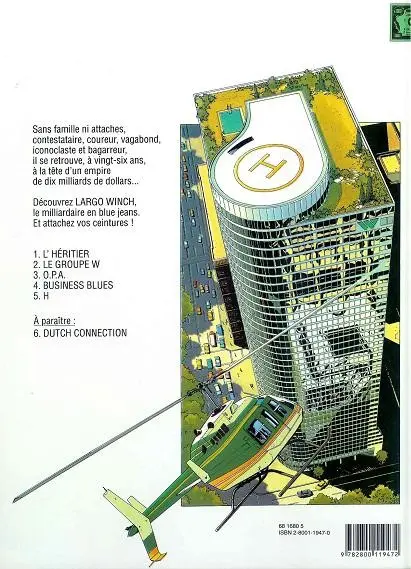 Verso de l'album Largo Winch Tome 3 O.P.A.