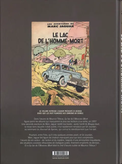 Verso de l'album Marc Jaguar Tome 1 Le Lac de L'homme Mort