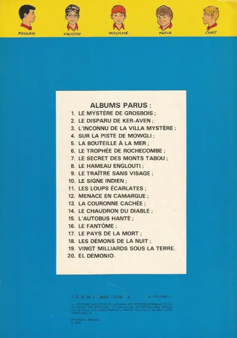 Verso de l'album La Patrouille des Castors Tome 2 Le disparu de Ker-Aven
