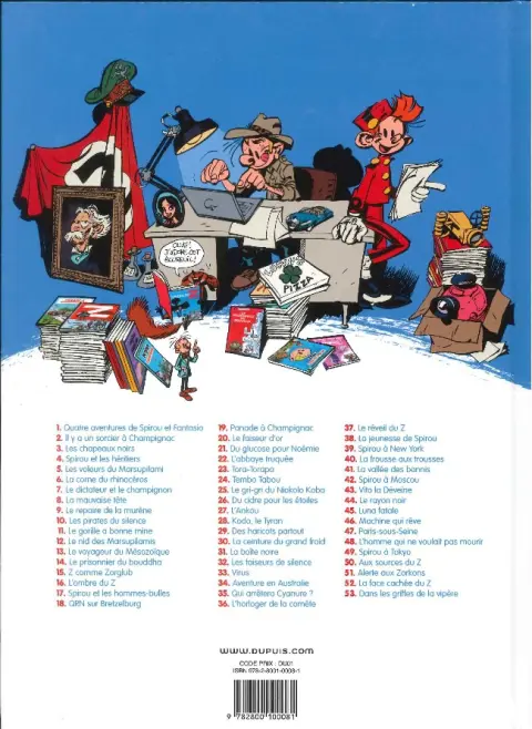 Verso de l'album Spirou et Fantasio Tome 6 La corne de rhinocéros