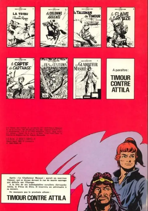 Verso de l'album Les Timour Tome 7 Le gladiateur masqué