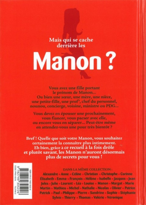 Verso de l'album L'Encyclopédie des prénoms en BD Tome 38 Manon