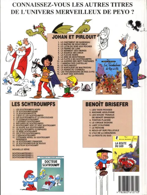 Verso de l'album Johan et Pirlouit Tome 16 La nuit des sorciers