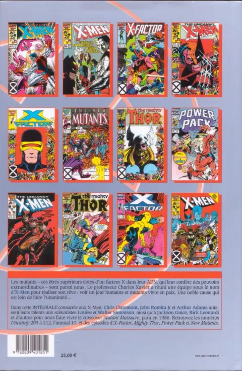 Verso de l'album X-Men L'intégrale Tome 14 1986 (II)