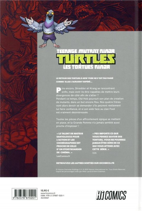 Verso de l'album Teenage Mutant Ninja Turtles - Les Tortues Ninja Tome 6 Le nouvel ordre mutant