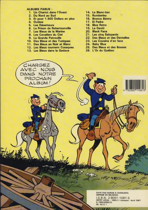 Verso de l'album Les Tuniques Bleues Tome 22 Des bleus et des dentelles