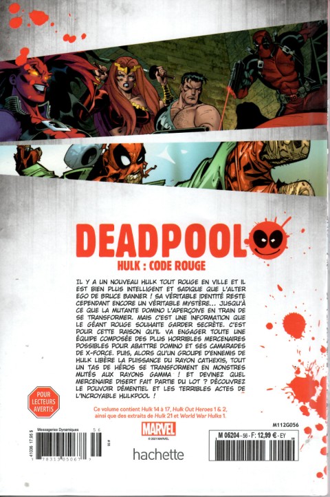 Verso de l'album Deadpool - La collection qui tue Tome 56 Hulk : Code rouge