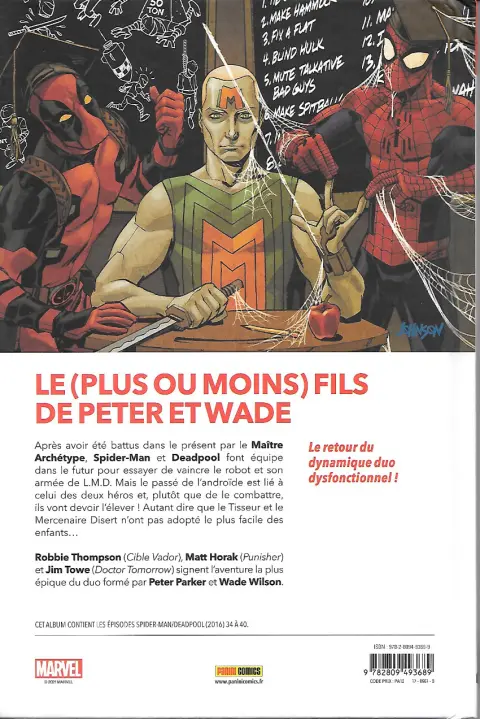 Verso de l'album Spider-man / Deadpool Tome 1 Mes deux papas