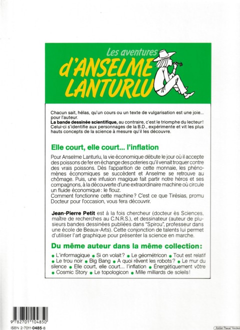 Verso de l'album Les aventures d'Anselme Lanturlu Tome 9 Elle court, elle court... l'inflation