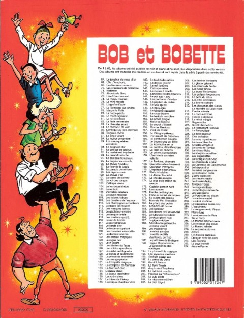 Verso de l'album Bob et Bobette Tome 190 Le miroir sombre
