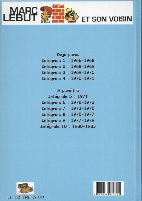 Verso de l'album Marc Lebut et son voisin Intégrale Intégrale 4 : 1970-1971
