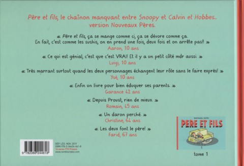 Verso de l'album Père et Fils 2 L'amour, les serpents et les extra-terrestres