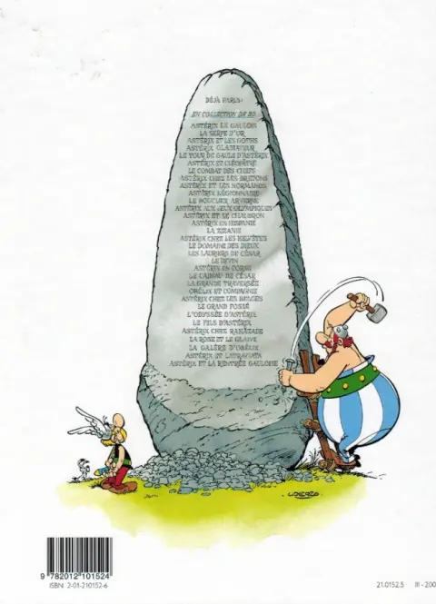 Verso de l'album Astérix Tome 20 Astérix en Corse