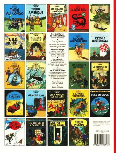 Verso de l'album Tintin Tome 14 Le temple du soleil
