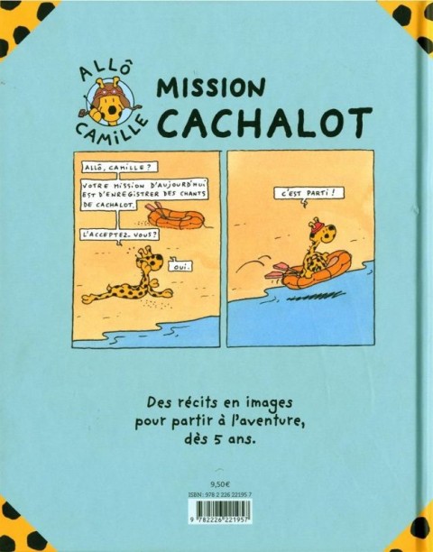 Verso de l'album Allô Camille 2 Mission cachalot