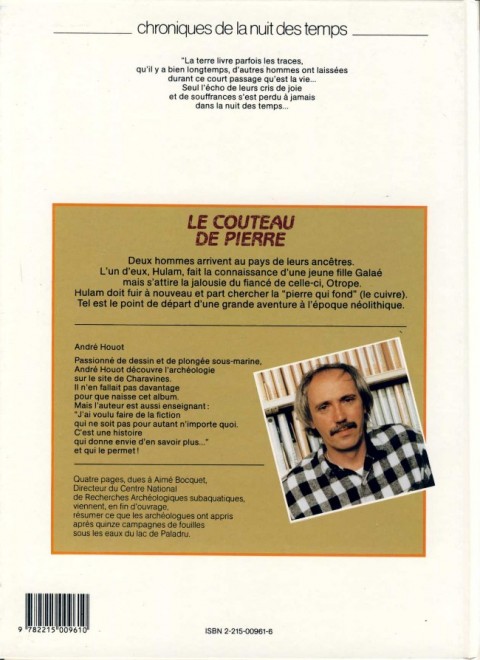 Verso de l'album Chroniques de la nuit des temps Tome 1 Le Couteau de pierre