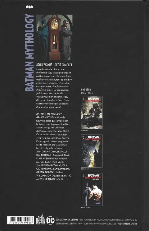 Verso de l'album Batman Mythology 3 Bruce Wayne