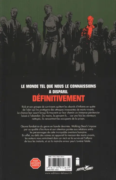 Verso de l'album Walking Dead Tome 3 Sains et saufs ?