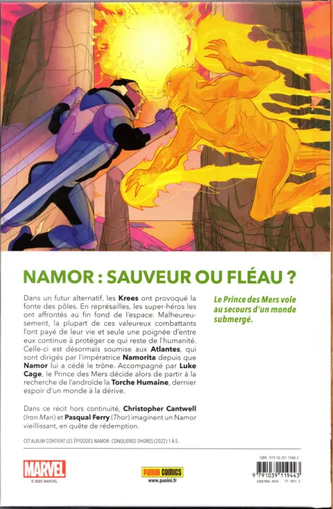 Verso de l'album Namor - Rivages conquis