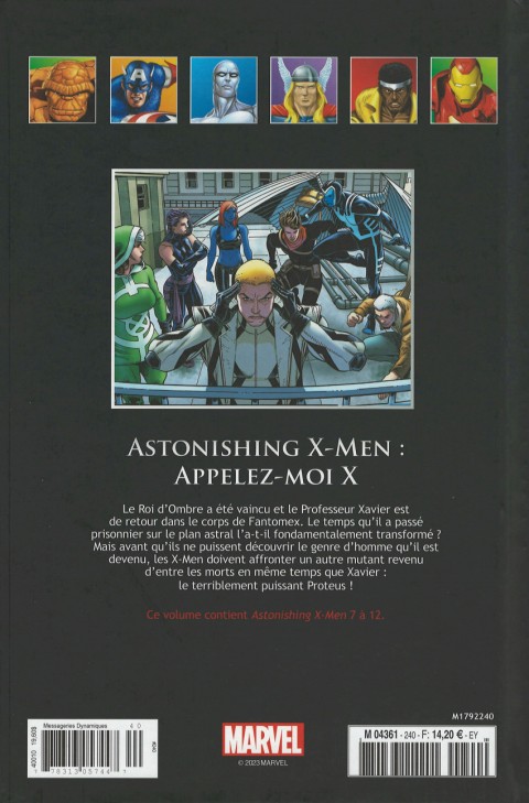 Verso de l'album Marvel Comics - La collection de référence Tome 240 Astronishing X-Men - Appelez moi X