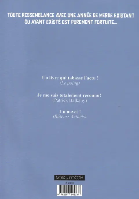 Verso de l'album Un an d'apaisement