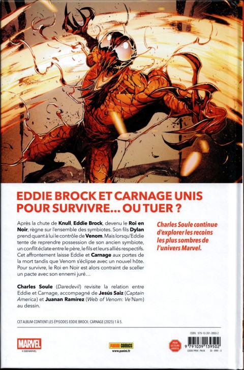 Verso de l'album Eddie Brock - Carnage 1 Tue-moi