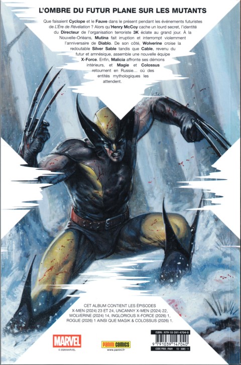 Verso de l'album X-Men - Shadows of Tomorrow Volume 01
