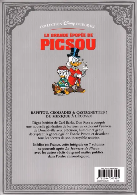 Verso de l'album La Grande Épopée de Picsou Tome VII Le Retour du Chevalier noir et autres histoires