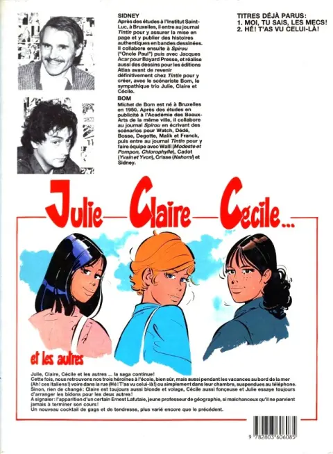 Verso de l'album Julie, Claire, Cécile Tome 2 Hé ! T'as vu celui-là !