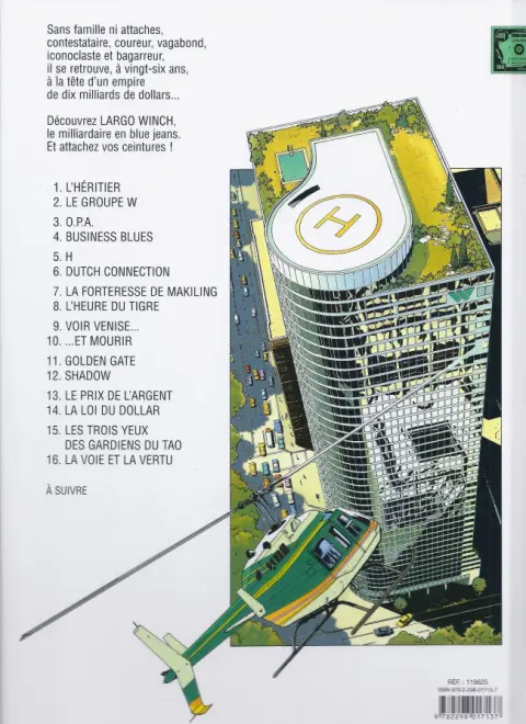 Verso de l'album Largo Winch Tome 15 Les trois yeux des gardiens du Tao