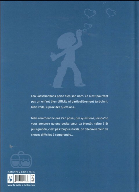 Verso de l'album Léo Cassebonbons Trois aventures de Léo Cassebonbons