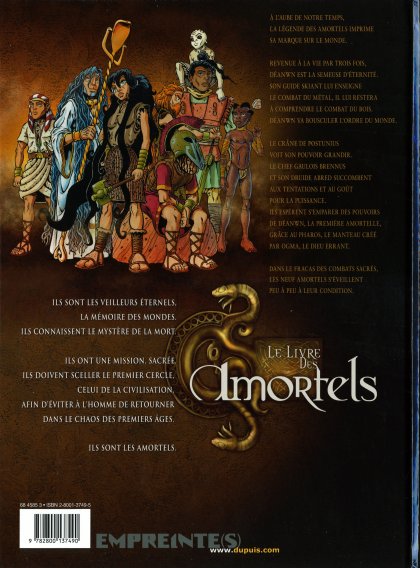 Verso de l'album Le Livre des Amortels Tome 2 L'ouvreur des chemins