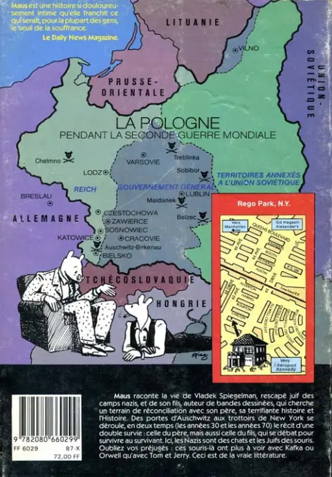 Verso de l'album Maus Tome 1 Mon Père saigne l'Histoire