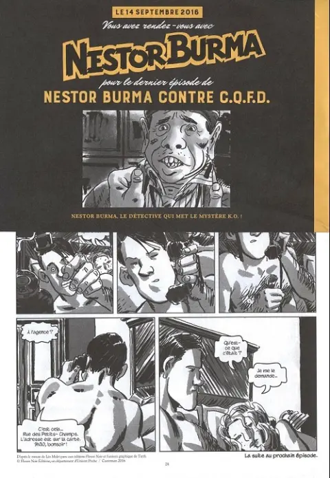 Verso de l'album Nestor Burma contre C.Q.F.D. numéro 2