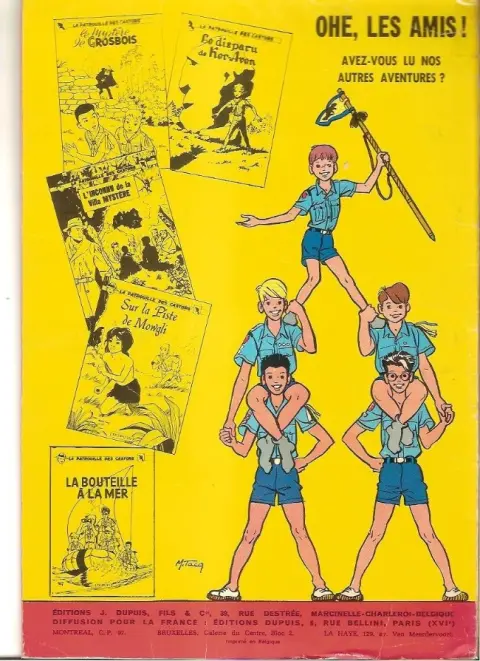 Verso de l'album La Patrouille des Castors Tome 6 Le Trophée de Rochecombe