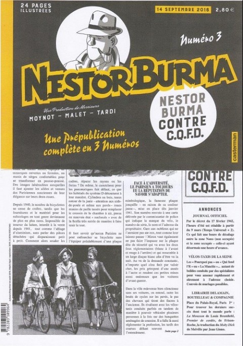 Couverture de l'album Nestor Burma Tome 6 Nestor Burma contre C.Q.F.D. - Numéro 3